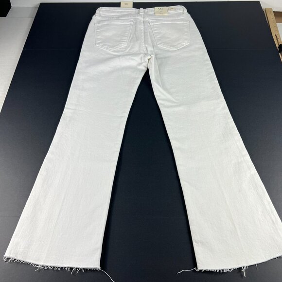 Letter To Juliet Jeans Women's 27 Sicily Flare Crop Mid Rise Optic White Denim - Picture 10 of 16